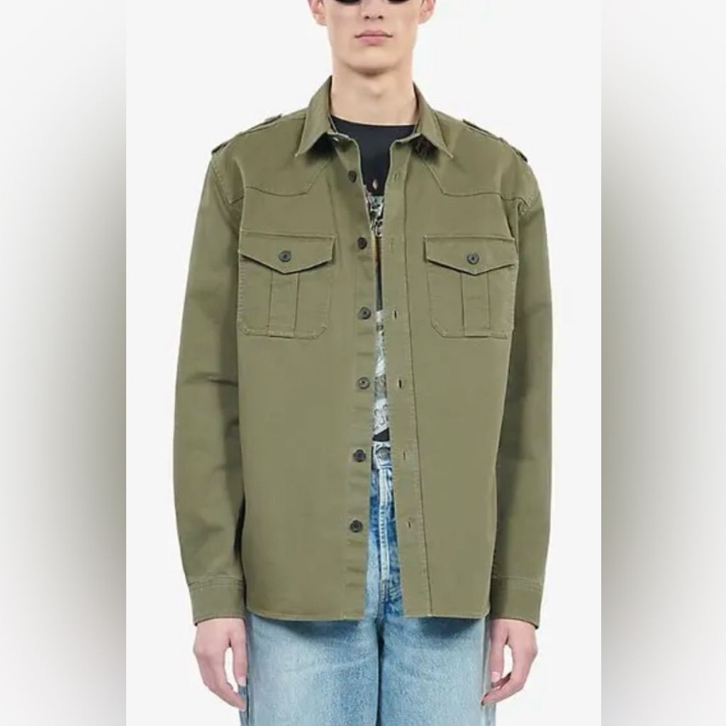 The Kooples Khaki Military Shirt Jacket Nwt Xl